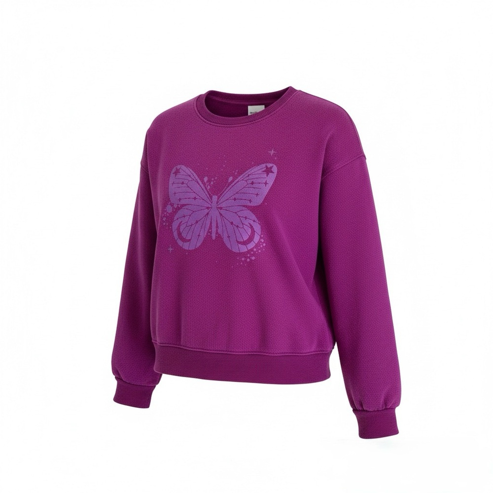 Cat & Jack Magenta Butterfly Sweatshirt Size 8
